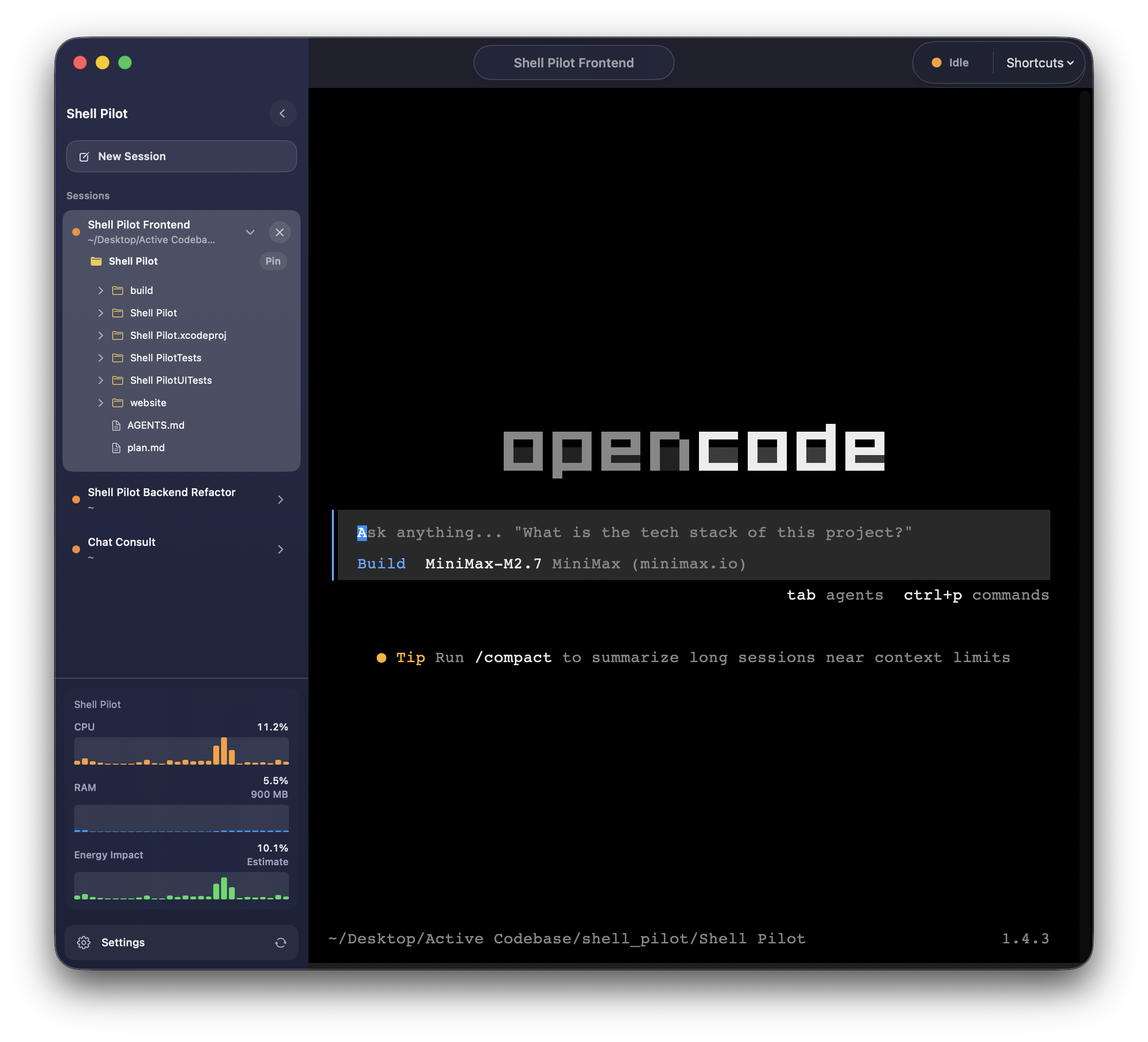 Shell Pilot App Screenshot